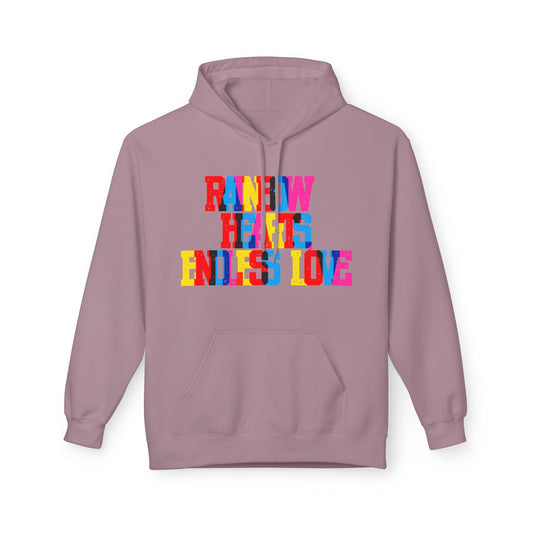 Rainbow Hearts Endless Love Unisex Valentines Hoodie