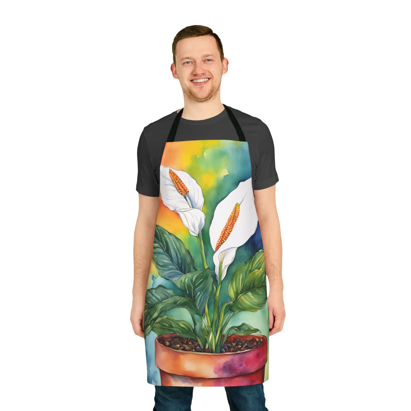 Multicolored Pot Plant 5 Adult Apron (AOP)