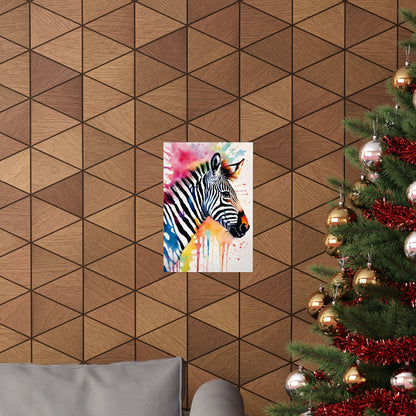 Multicolored Zebra 2 Matte Vertical Poster
