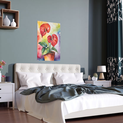 Multicolored Pot Plant 5 Indoor and Outdoor Silk Poster