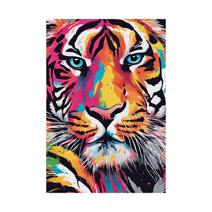 Multicolored Tiger 3 Matte Vertical Poster