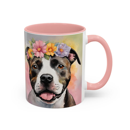 Staffordshire Bull Terrier 01 Accent Coffee Mug - Dog Lover Gift