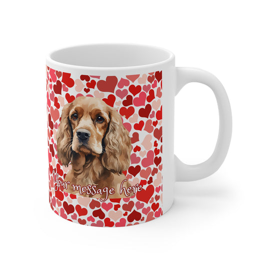 Personalized Pet Lovers Cocker Spaniel Valentines Mug Ceramic 11oz