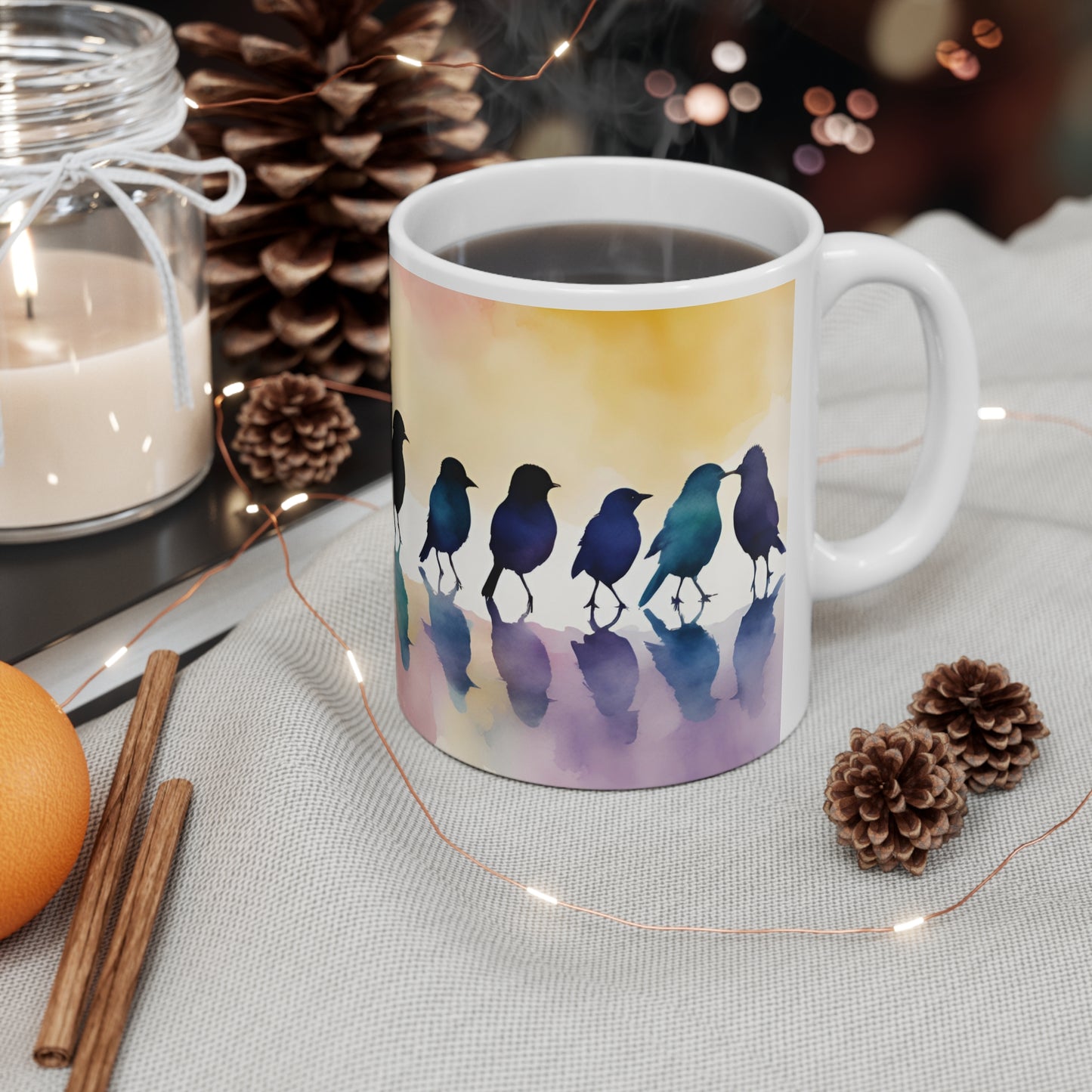 Birdies In A Row 03 Mug - Nature's Beauty Collection