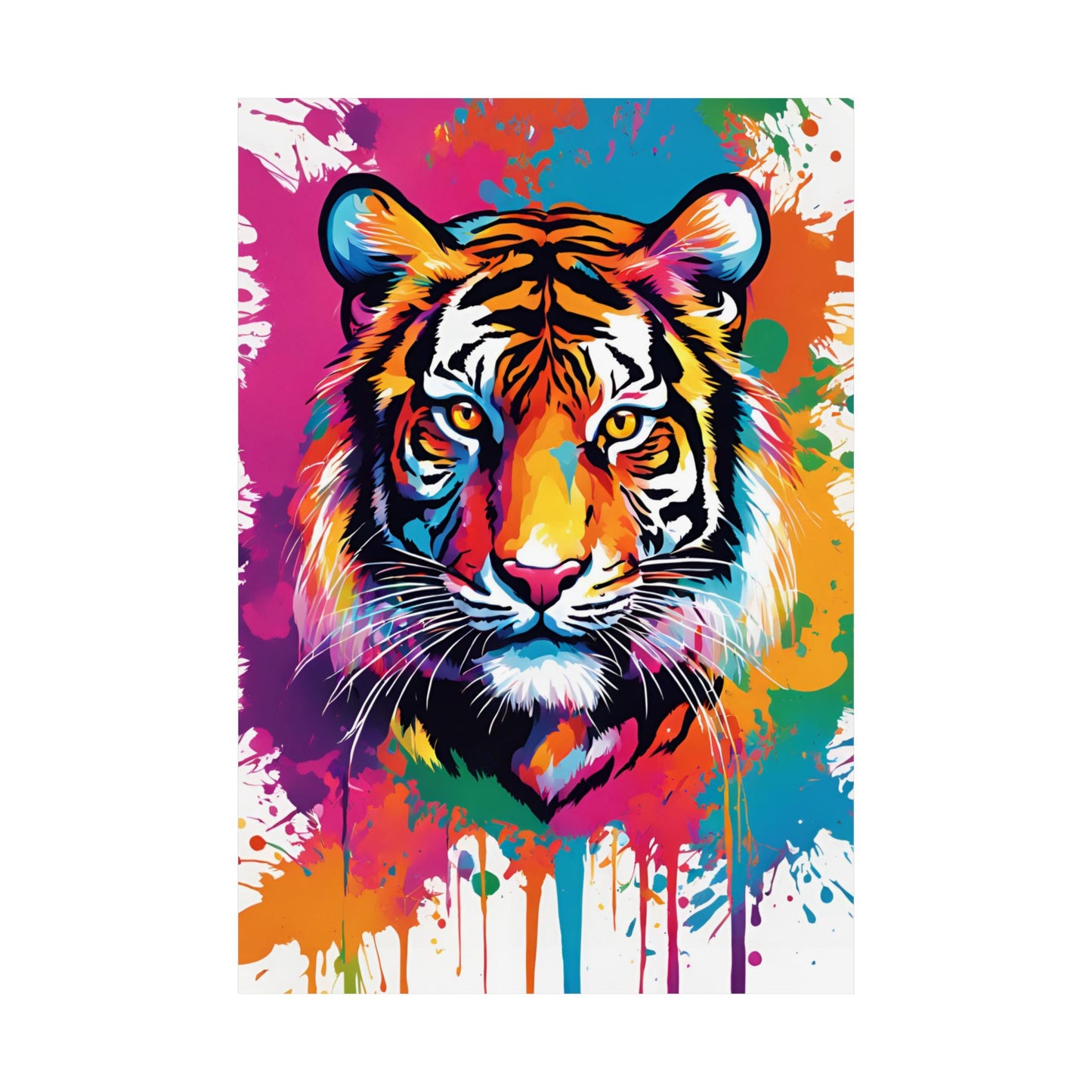 Multicolored Tiger 1 Matte Vertical Poster