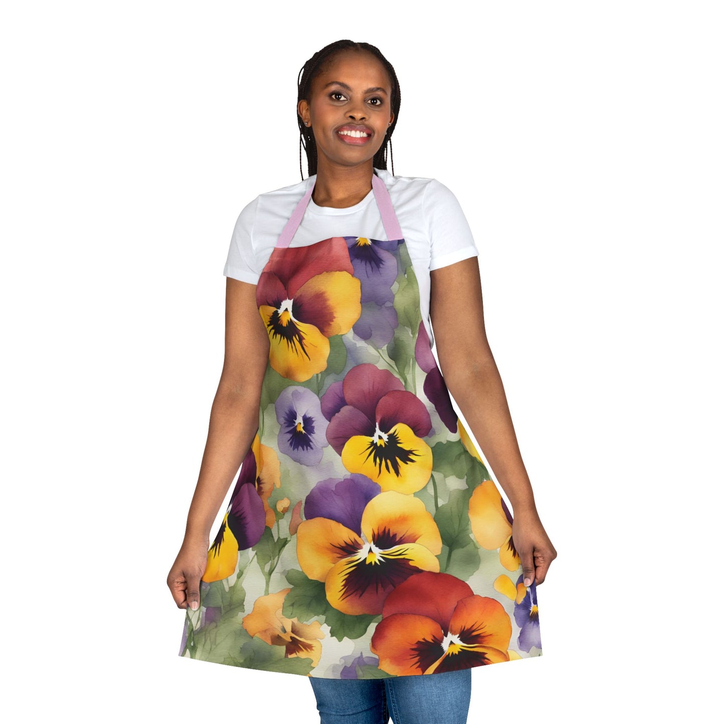 Pansies 04 Apron 5-Color Straps