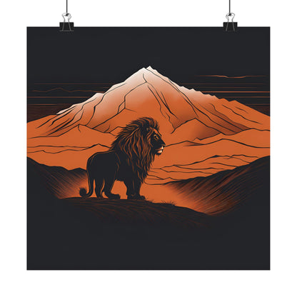 Lone Collection Lion 1 Matte Square Posters