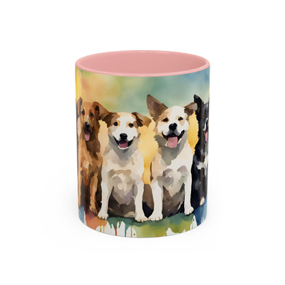 Multicoloured Doggies 2 Accent Mug 11oz