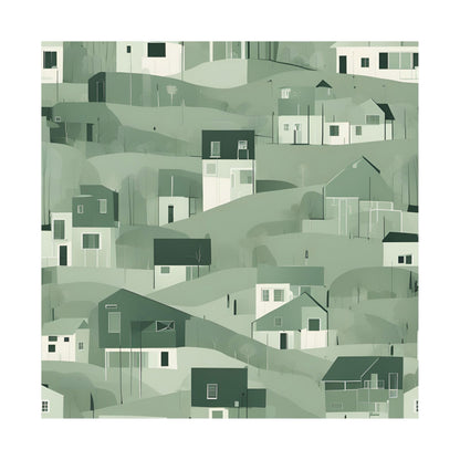 On The Hillside Green 6 Matte Square Posters