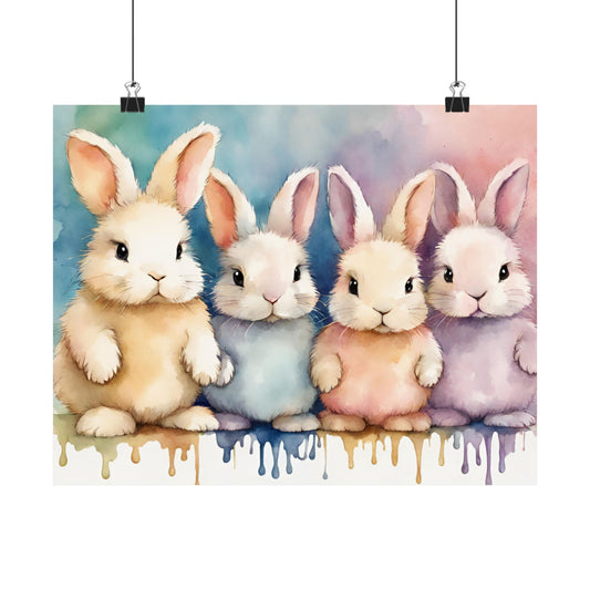 Nursery Bunnies 2 Matte Horizontal Posters