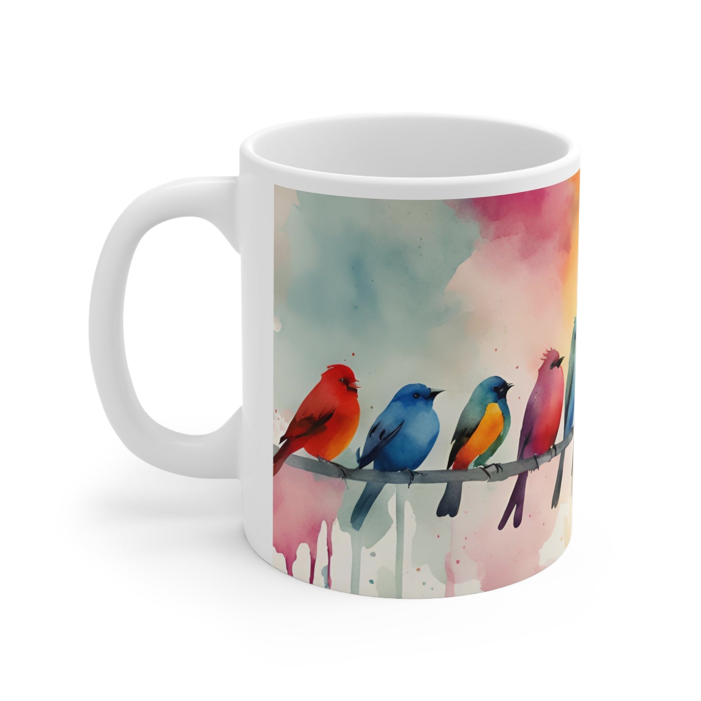 Birdies In A Row 01 Mug - Nature's Beauty Collection