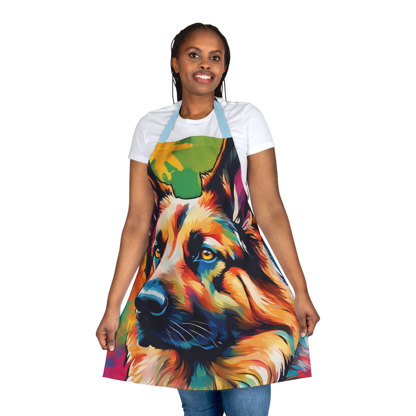 Multicolored German Shepherd Adult Apron (AOP)
