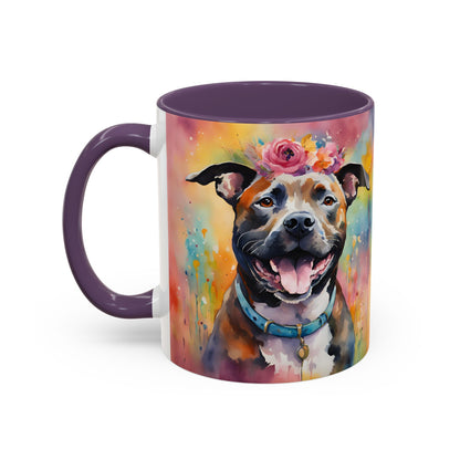 Staffordshire Bull Terrier 04 Accent Coffee Mug - Dog Lover Gift