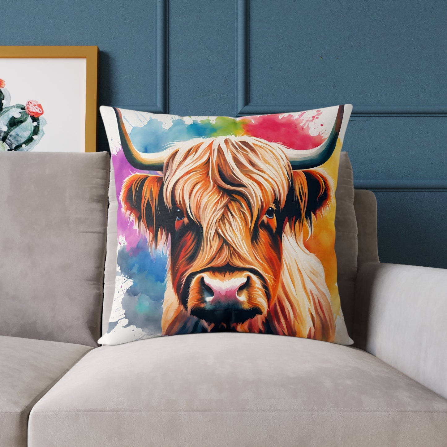 Highland Cow 01 Poly Pillow - Natures Beauty Design
