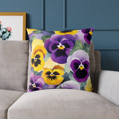 Pansies 01 Poly Pillow - Natures Beauty Design