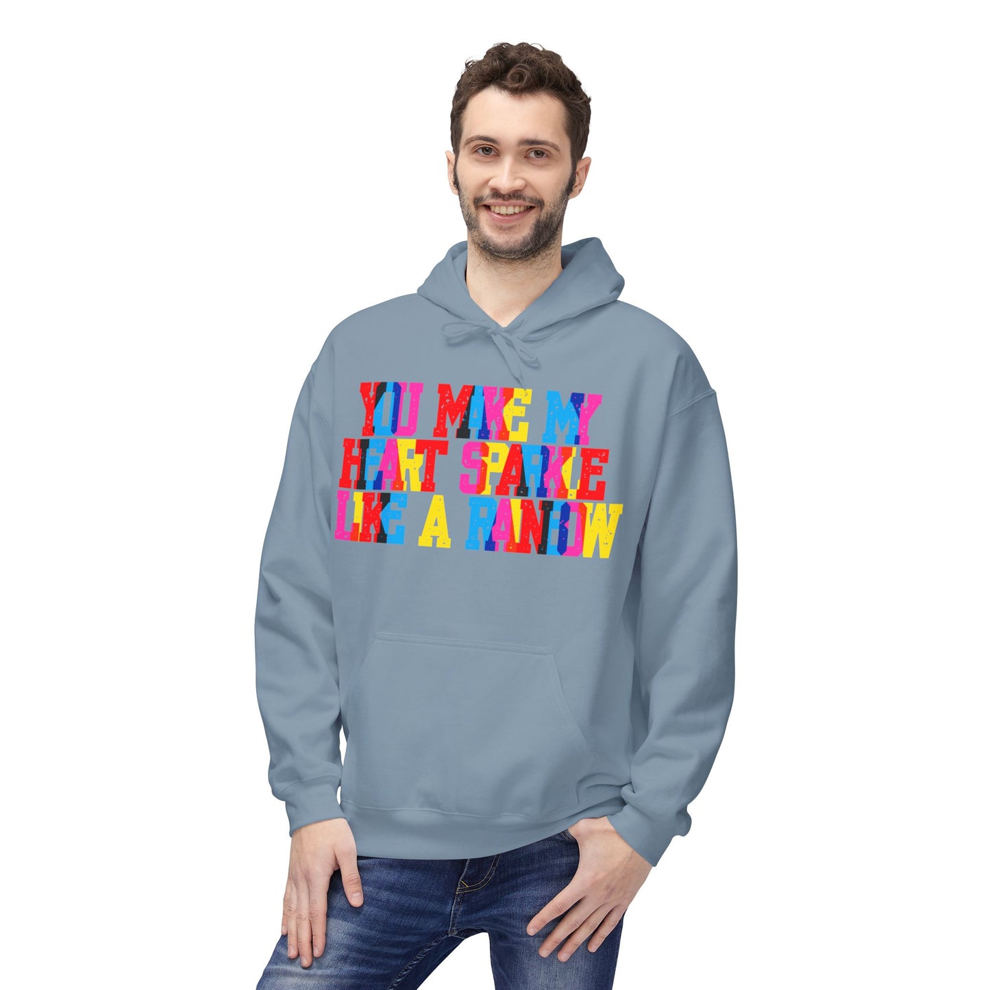 You Make My Heart Sparkle Like A Rainbow Unisex Valentines Hoodie