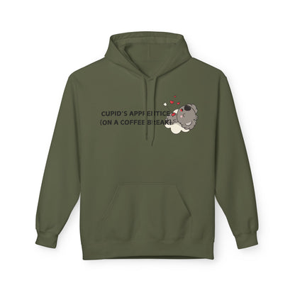 Cupid’s Apprentice (On A Coffee Break) Mens Valentines Hoodie