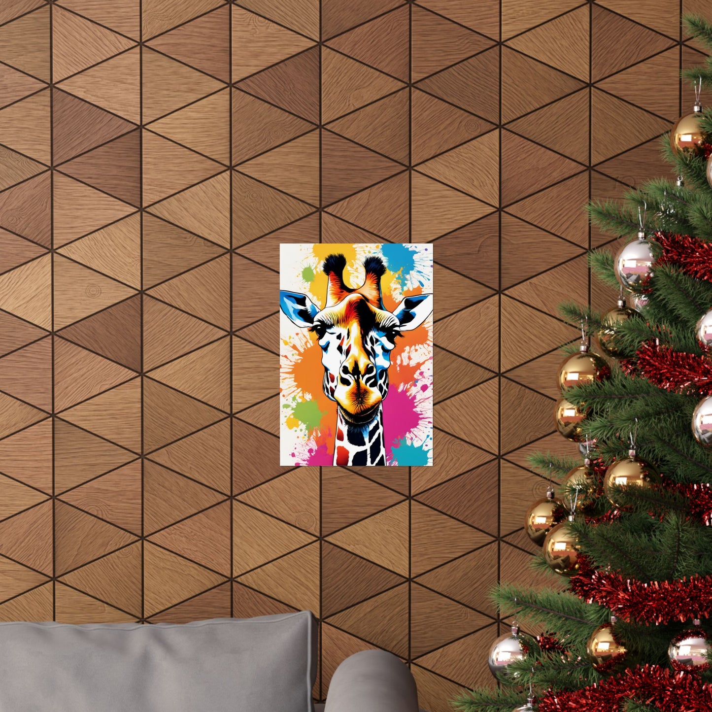 Multicolored Giraffe 08 Matte Vertical Poster