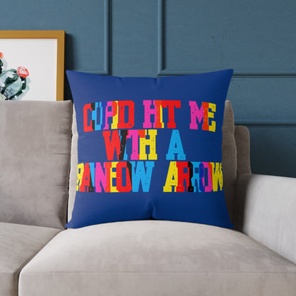 Cupid Hit Me With A Rainbow Arrow Poly Pillow
