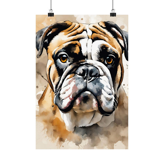 Dogs Bulldog 01 Matte Vertical Poster