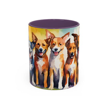 Multicoloured Doggies 11 Accent Mug 11oz