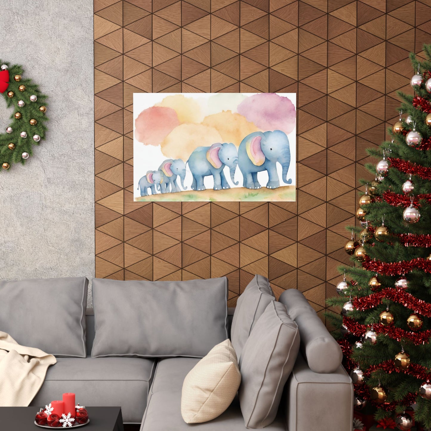 Nursery Elephants 1 Matte Horizontal Posters