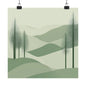 On The Hillside Green 14 Matte Square Posters