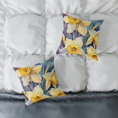 Daffodils 03 Poly Pillow - Natures Beauty Design
