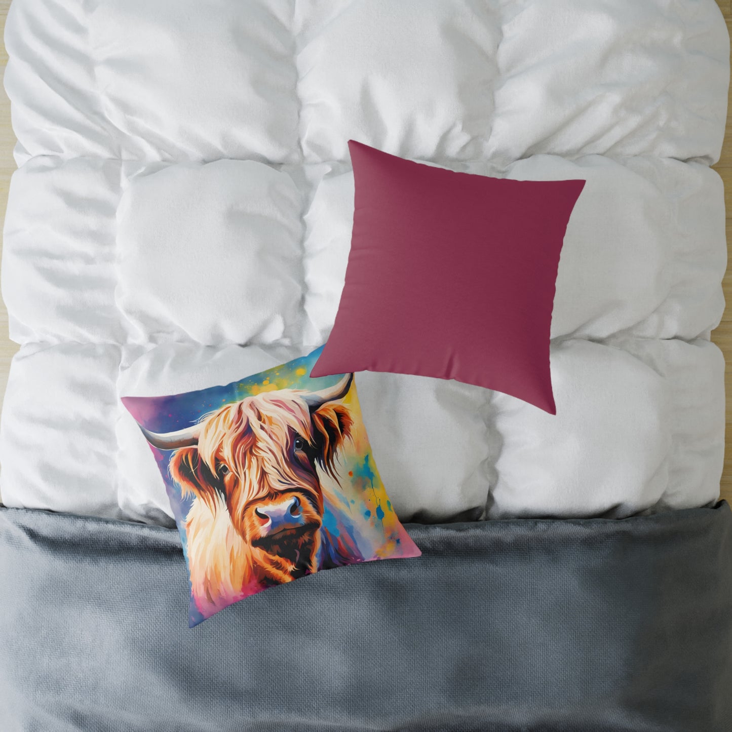Highland Cow 03 Poly Pillow - Natures Beauty Design