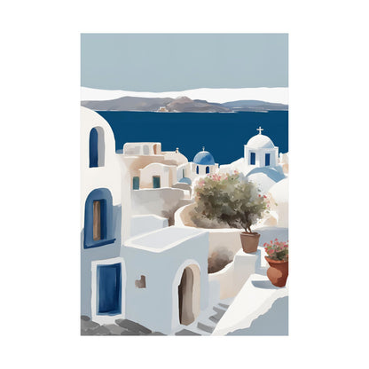 Abstract Greek rooftops 7 Matte Vertical Poster