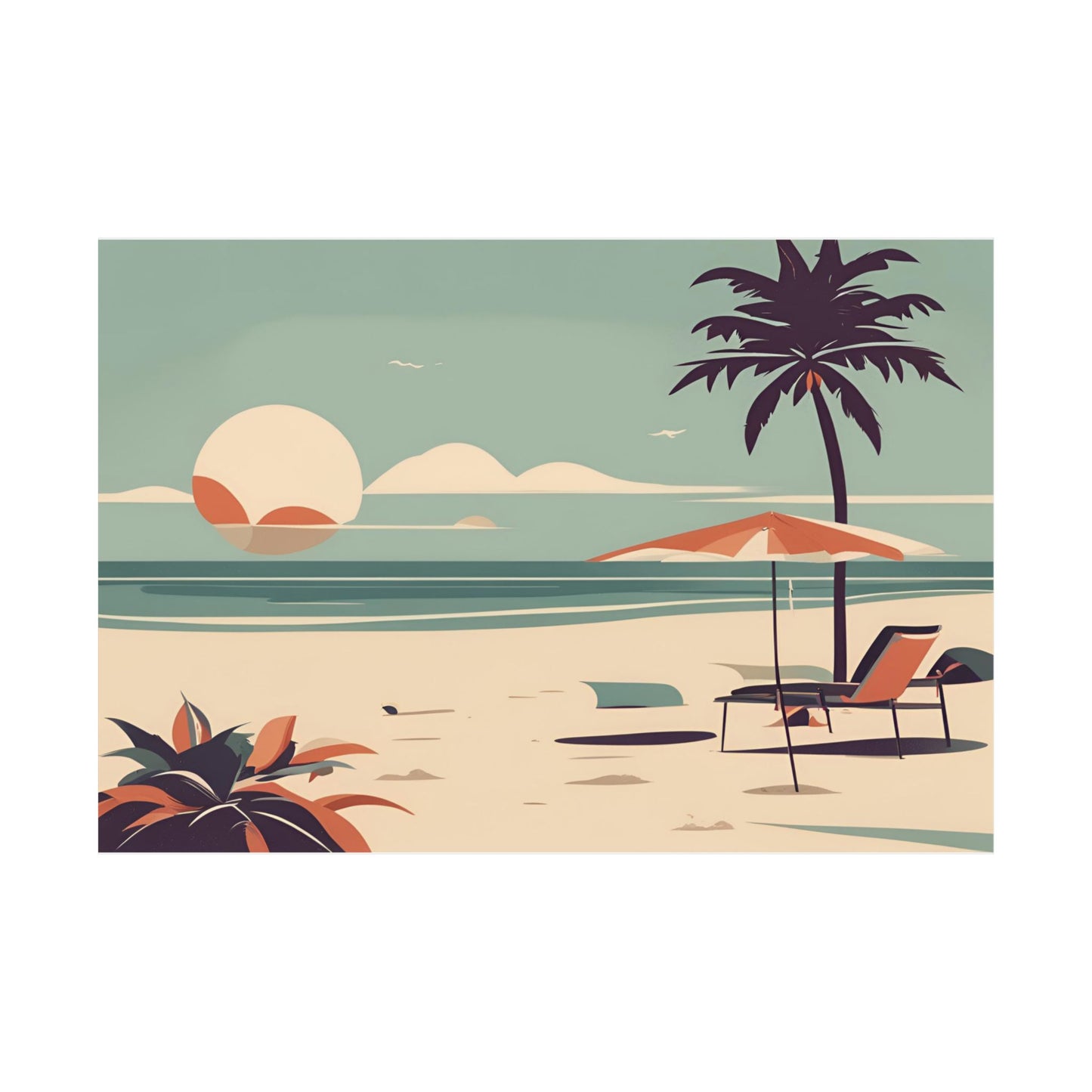 Retro beach 3 Matte Horizontal Posters
