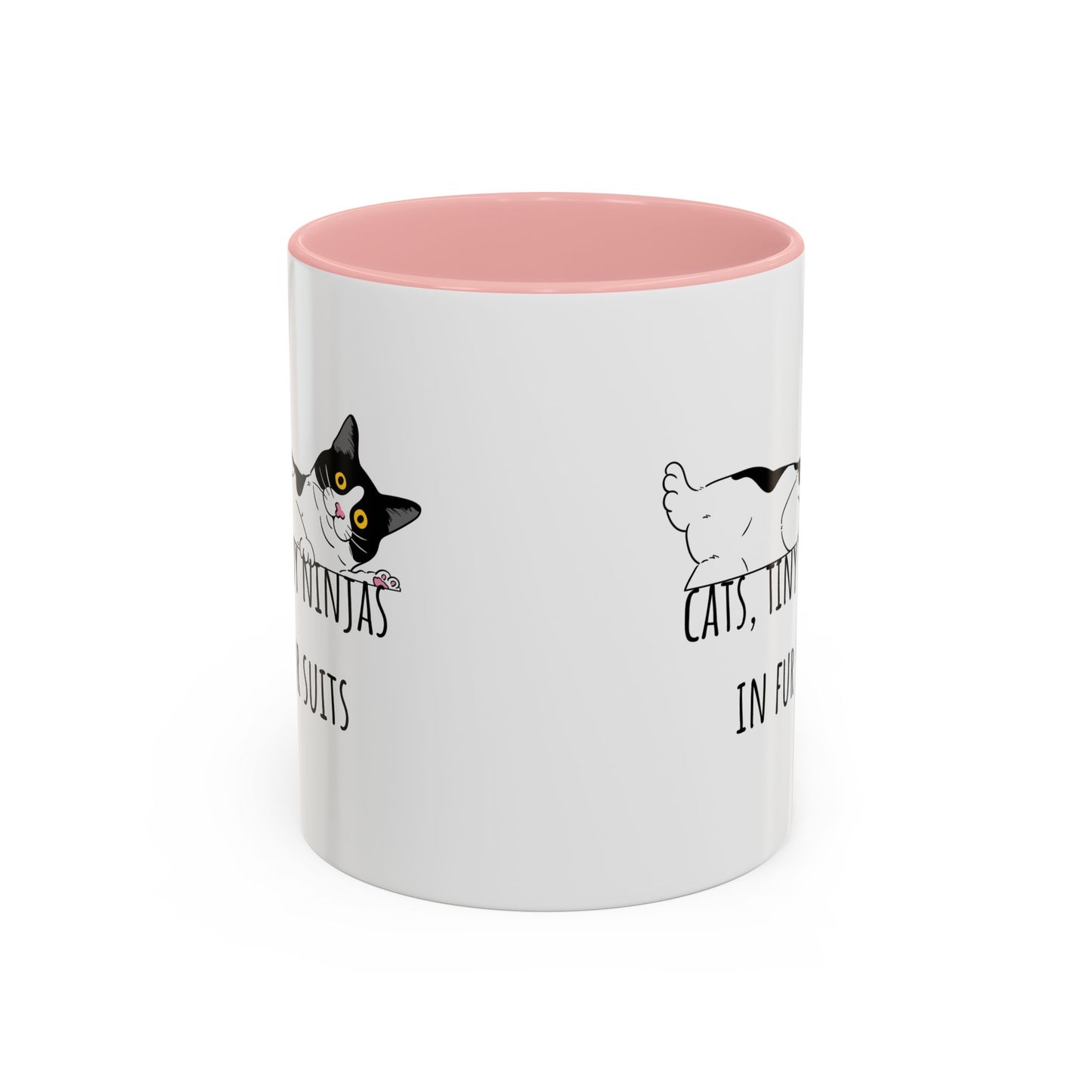 Cats Tiny Ninjas Accent Coffee Mug (11oz)