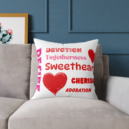 Sweetheart Words Poly Pillow