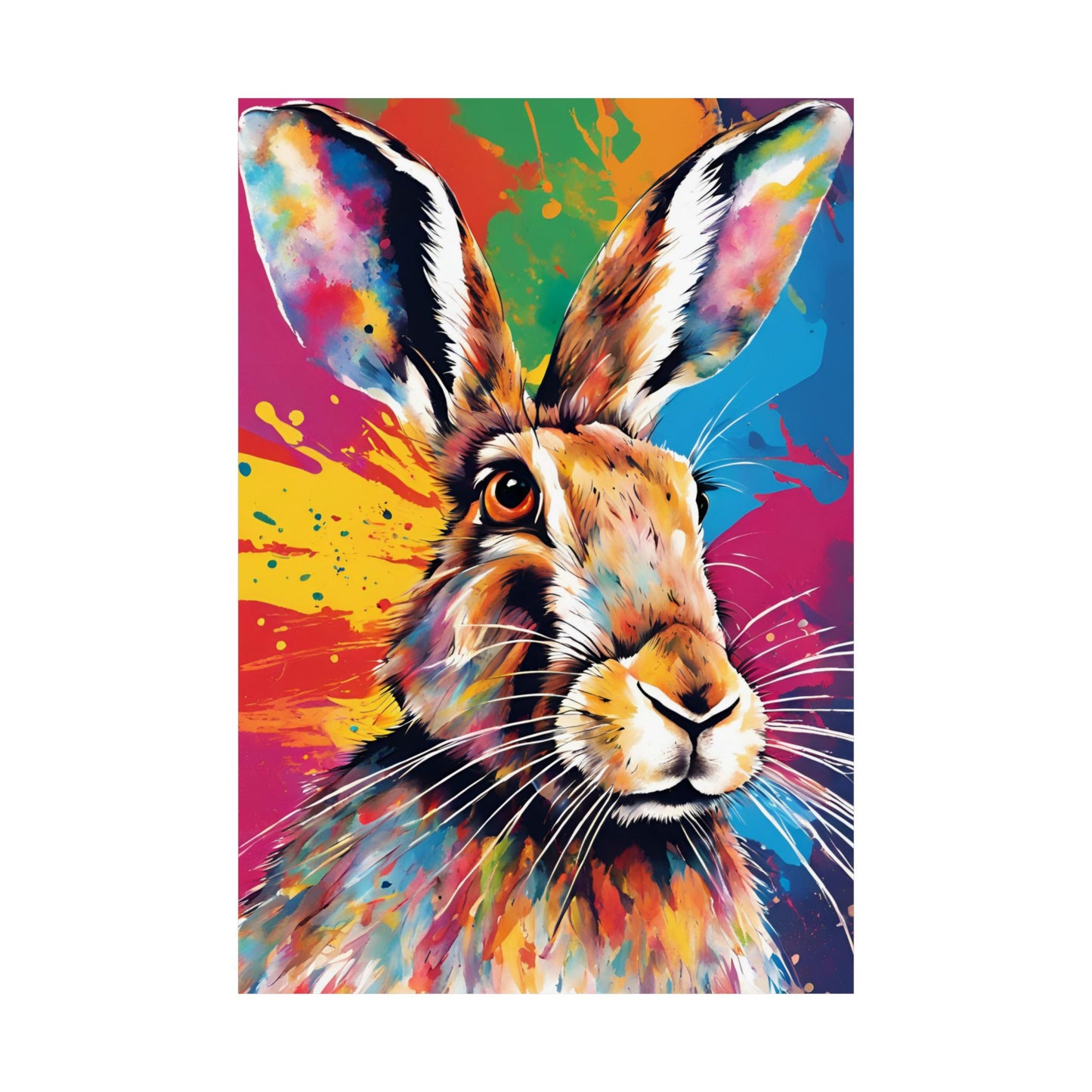 Multicolored Hare 3 Matte Vertical Poster