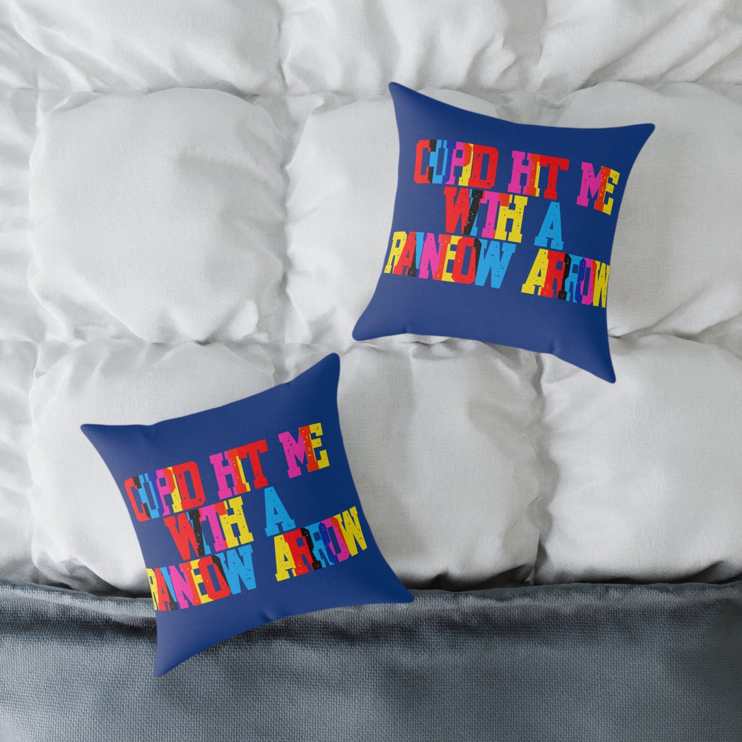 Cupid Hit Me With A Rainbow Arrow Poly Pillow