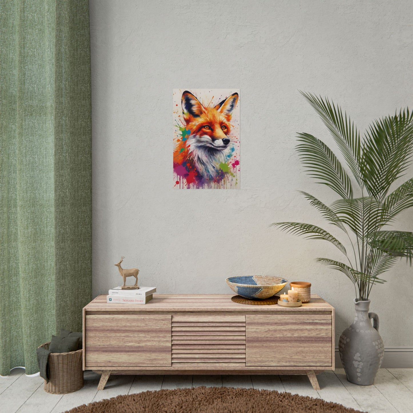 Multicolored Fox 1 Matte Vertical Poster