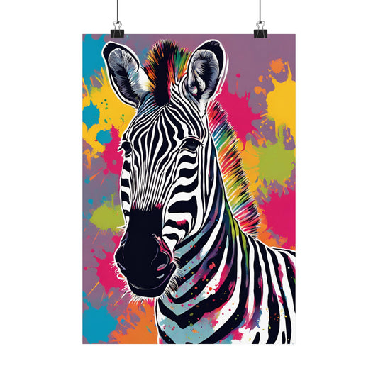 Multicolored Zebra 6 Matte Vertical Poster