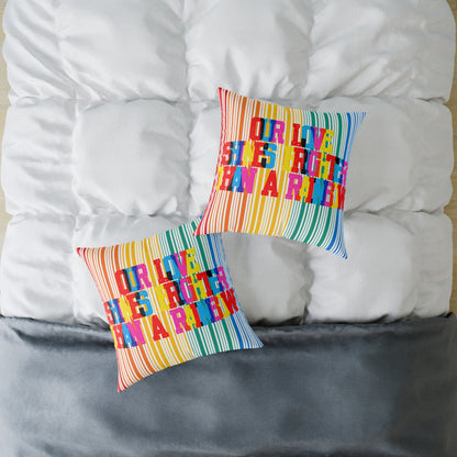 Our Love Shines Brighter Than A Rainbow Poly Pillow
