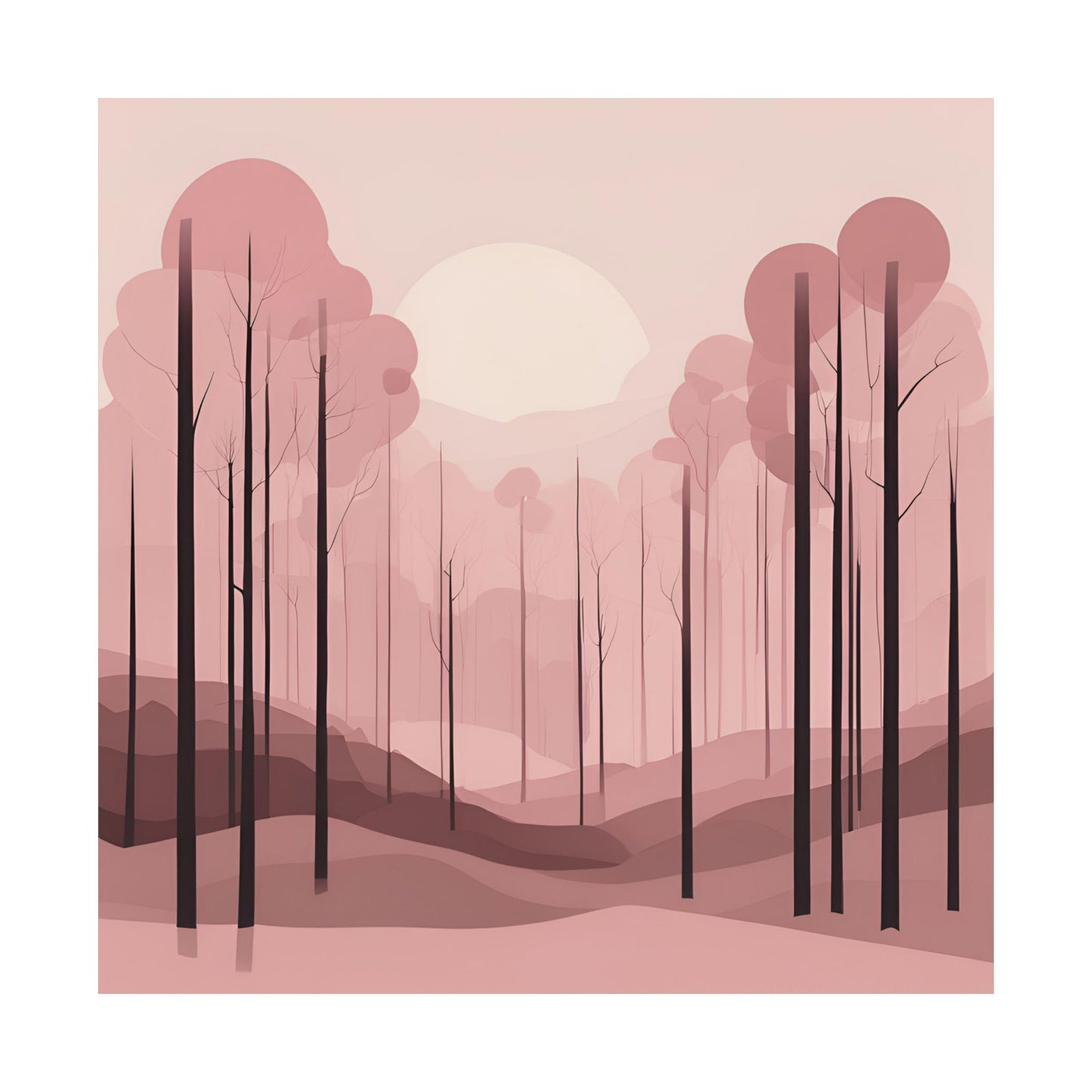 Lonely Forest Pink 2 Matte Square Posters