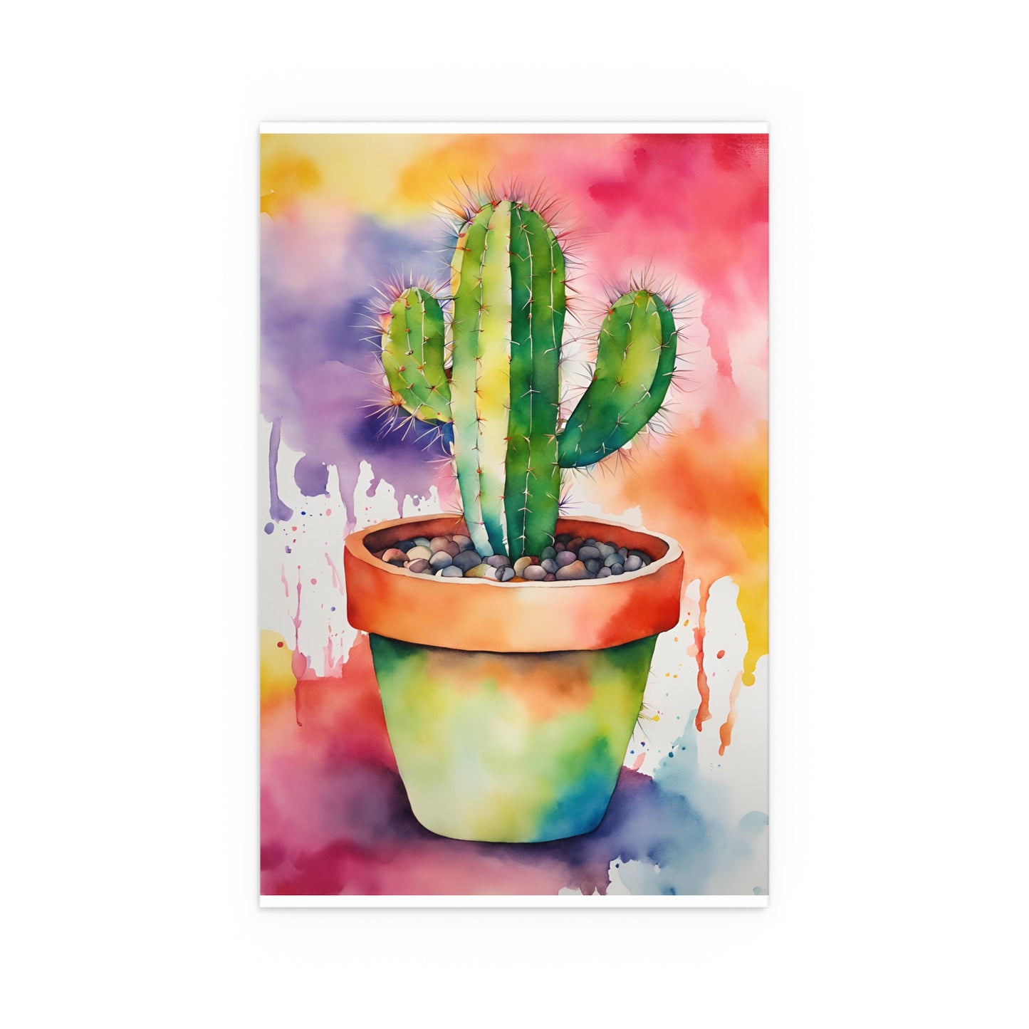 Multicolored Cactus 2 Indoor and Outdoor Silk Poster