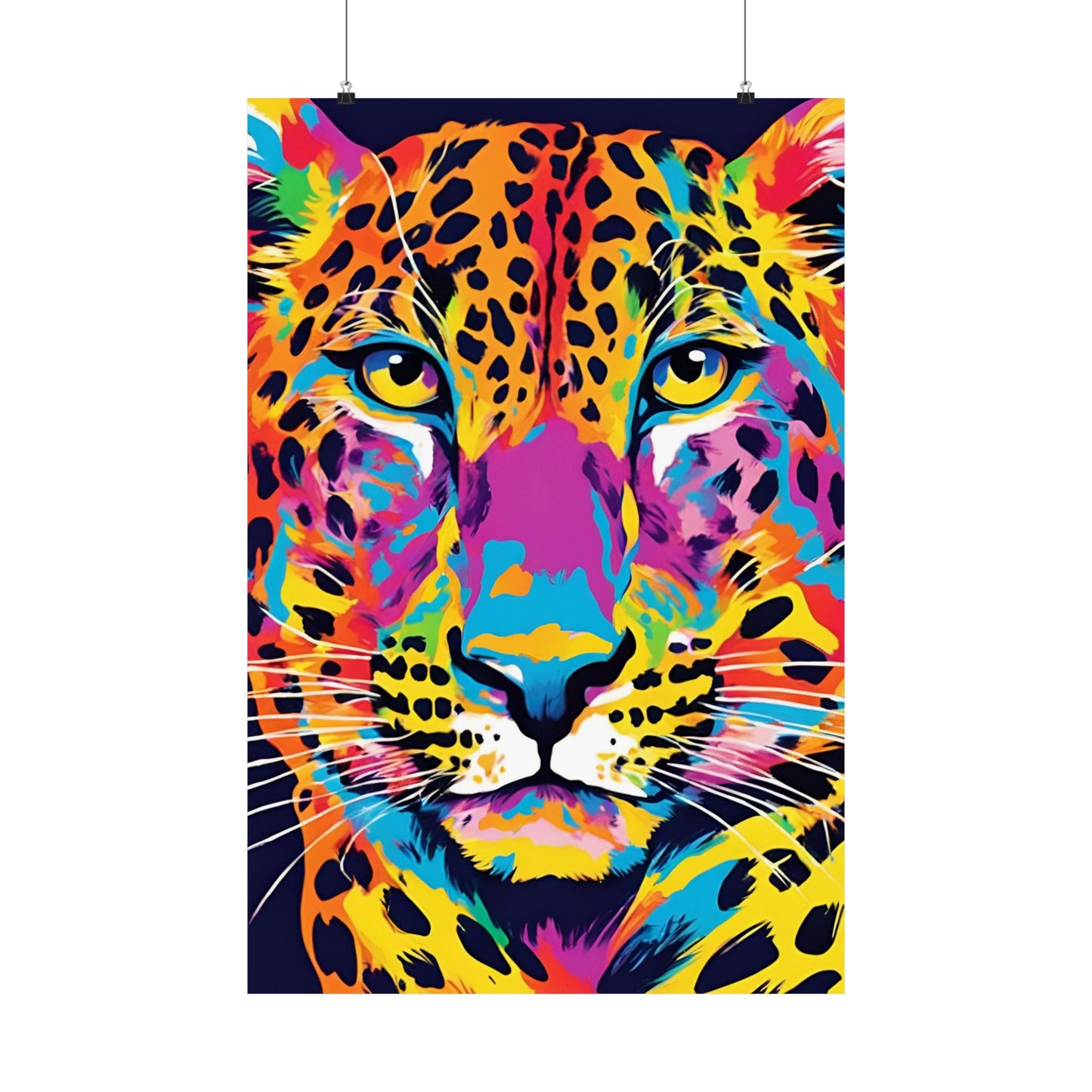 Multicolored Cheetah 3 Matte Vertical Poster