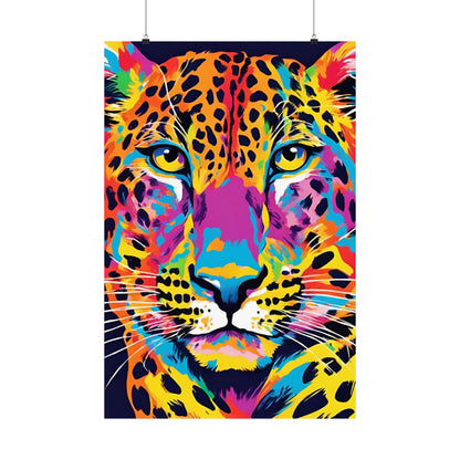 Multicolored Cheetah 3 Matte Vertical Poster