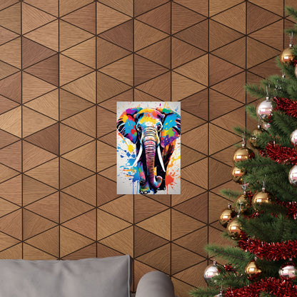 Multicolored Elephant 2 Matte Vertical Poster