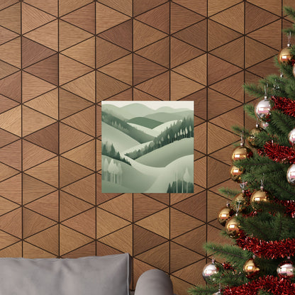 On The Hillside Green 11 Matte Square Posters
