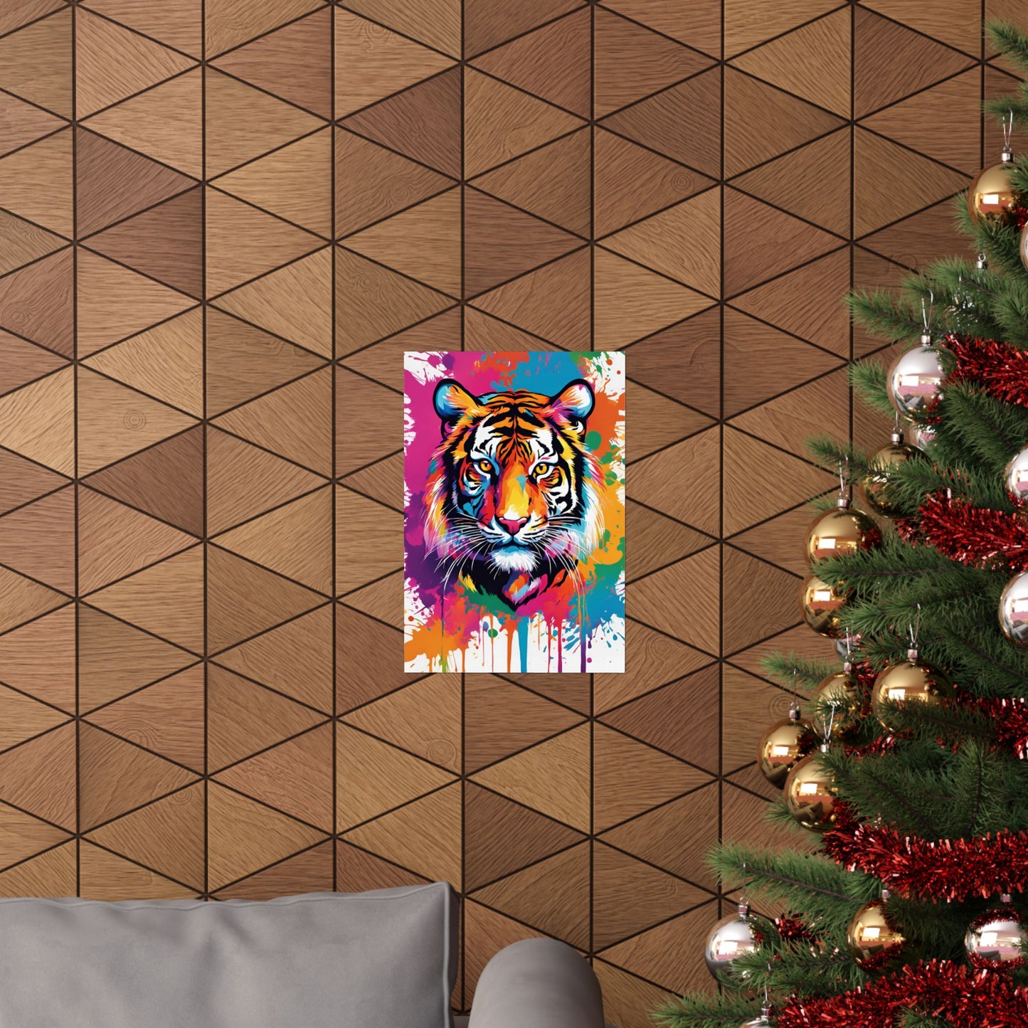 Multicolored Tiger 1 Matte Vertical Poster