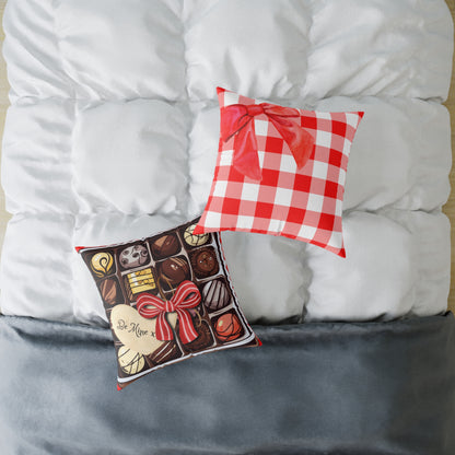 Valentine Chocolate Box Poly Pillow