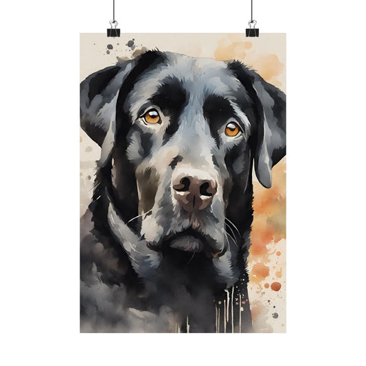 Dogs Black Labrador 01 Matte Vertical Poster