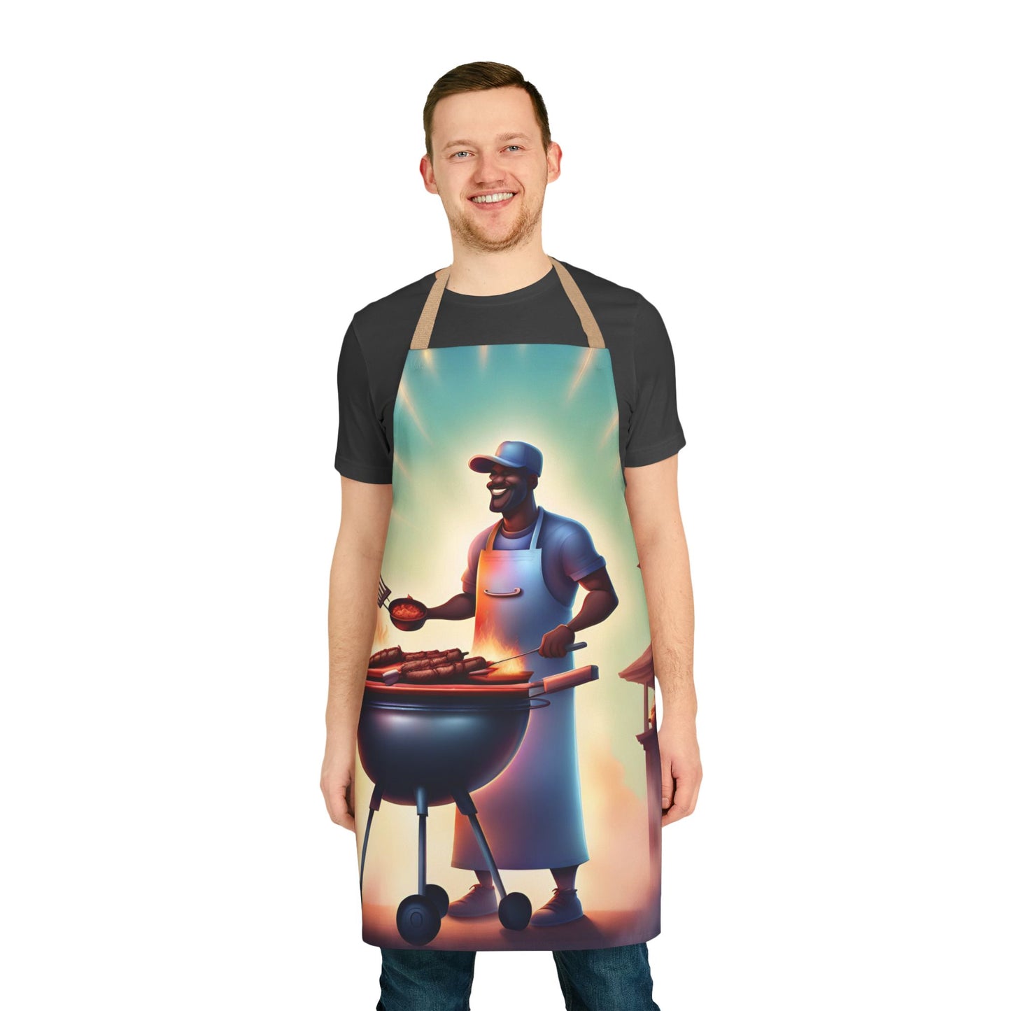 King of the BBQ 1 Apron, 5 Color Straps (AOP)
