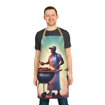 King of the BBQ 1 Apron, 5 Color Straps (AOP)
