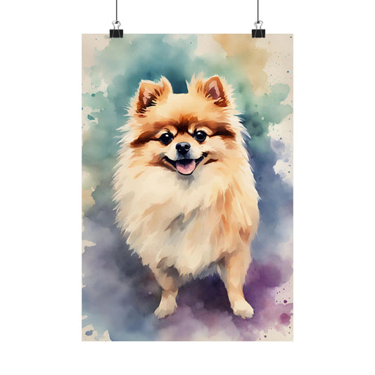 Dogs Pomeranian 02 Matte Vertical Poster